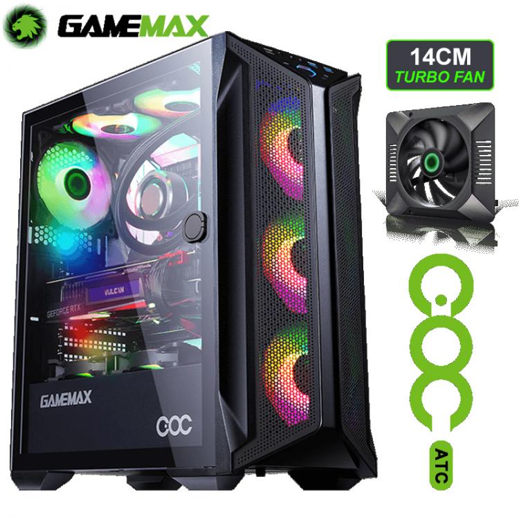 all in one place חומרה Gamemax Brufen C1 Mid-Tower Gaming PC Case Comes With 4 120mm ARGB Fan Gamer DIYer Tempered Glass Computer Case Chassis For EATX