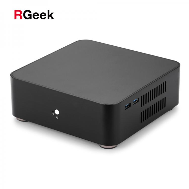 all in one place חומרה RGEEK L60 All Aluminum Chassis Computer Case Mini Desktop Mainframe PSU HTPC Mini ITX DIY PC Cases USB3.0 Power Supply Optional