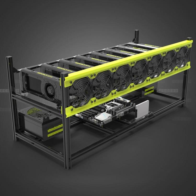 all in one place חומרה Veddha V3D 8-BAY 8 GPU Miner Rig Case Aluminum Stackable Crypto Open Air Mining Frame With Fan Mount ETH,ETC)/ZCash(ZEC) Bitcoin