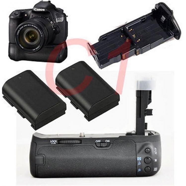 all in one place אביזרים JINTU Camera Battery Grip Holder +2pcs LP-E6 Recharge Battery for Canon EOS 60D 60Da 60D-a Replacement BG-E9