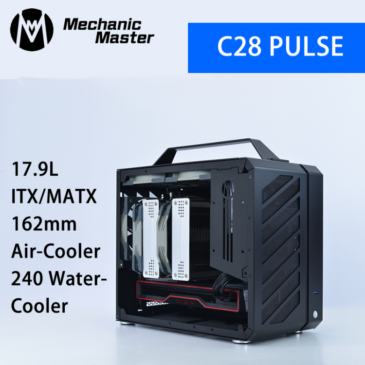all in one place חומרה [Mechanic Master]C28 PULSE ITX/MATX Motherboard/Full Tower/Water-Cooled  Portable  Computer Case With TemperedGlass