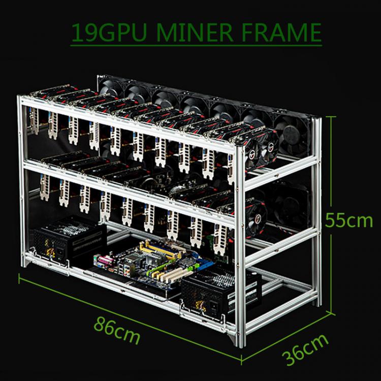 all in one place חומרה BTC Miner Case Server Rack 19 GPU Aluminum Stackable Mining Rig Open Air Frame For Ethereum Mining ETH ETC Bitcon XMR Chassis