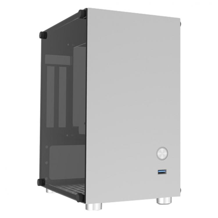 all in one place חומרה All Aluminum ITX PC Gaming Case Computer Cabinet Portable Mini A4 Desktop Chassis with Double-Sided Glass for SFX Supply SSD