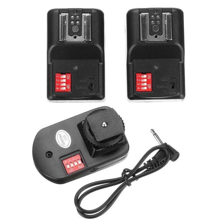 all in one place אביזרים PT-16GY 16 Channels Radio Wireless Remote Speed Lite Flash Trigger Transmitter + 2 Receivers For Canon For Nikon For Olympus