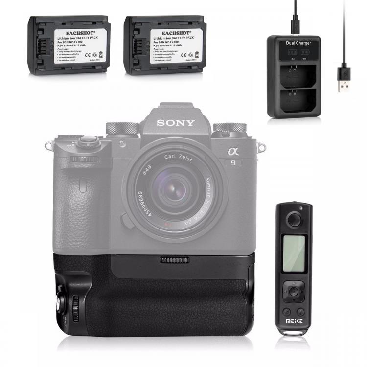 all in one place אביזרים Meike MK-A9 PRO Battery Grip Kit for Sony A9 A7R III A7 III Meike MK-A9PRO&LCD Dual Battery Charger&NP-FZ100 Bettery For S