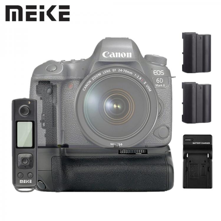 all in one place אביזרים Meike MK-6D2 Pro Battery Grip LP-E6 Battery whit Charger Built-in 2.4G Remote Control for Canon 6D Mark II As BG-E21