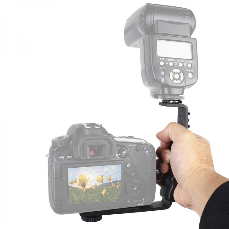 all in one place אביזרים Camera Accessories L Flash Bracket With 2 Hot Shoe Mounts For Camcorder Microphone Dslr Canon/Nikon/Sony/Yongnuo/Flash Stand