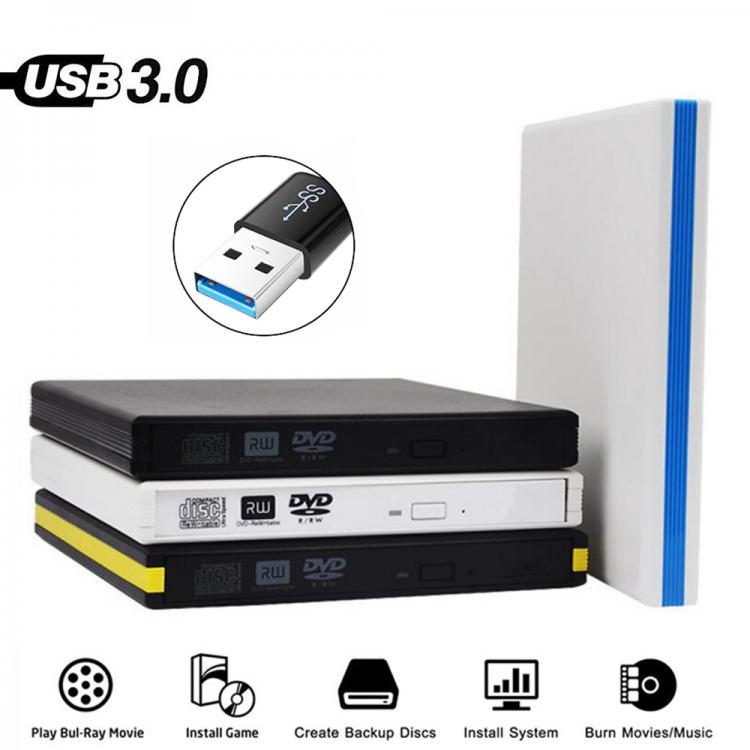 all in one place ציוד היקפי External USB 3.0 High Speed Slim DVD Burner Optical Drive For Windows XP/7/8/10 Laptop MAC OS Any laptop desktop