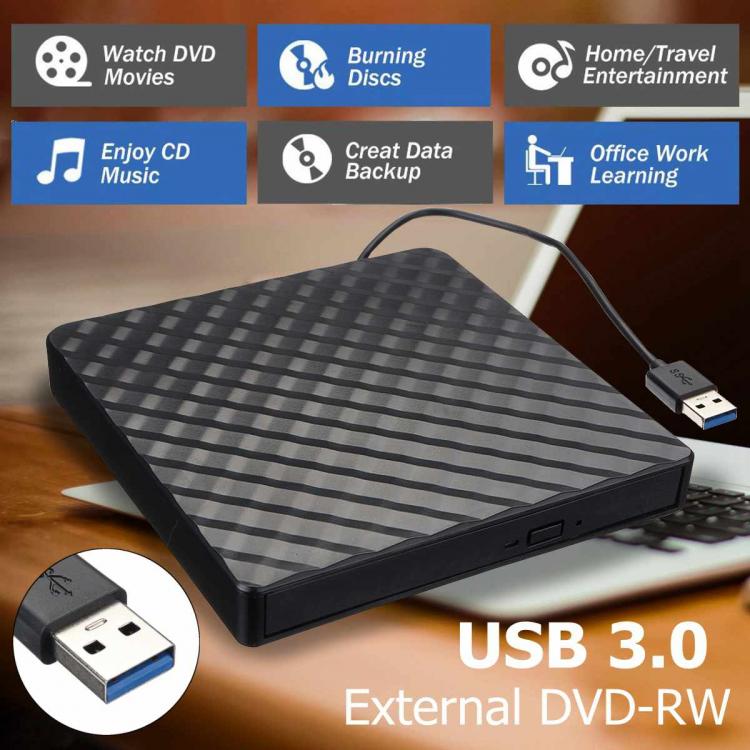 all in one place ציוד היקפי Newest USB 3.0 External DVD Burner Writer Recorder DVD RW Optical Drive CD/DVD ROM Player MACs OS Windows XP/7/8/10 ABS Plastic