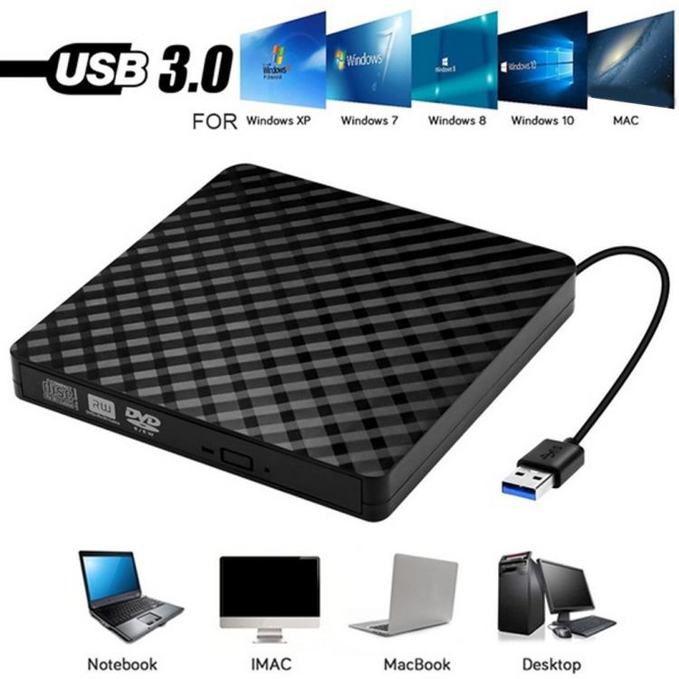 all in one place ציוד היקפי PC Laptop External USB 3.0 DVD RW CD Writer Portable Optical Drive Burner Reader Player Tray