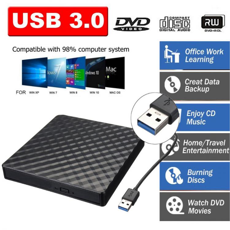 all in one place ציוד היקפי Newest USB 3.0 External DVD Burner Writer Recorder DVD RW Optical Drive CD/DVD ROM Player MACs OS Windows XP/7/8/10 ABS Plastic