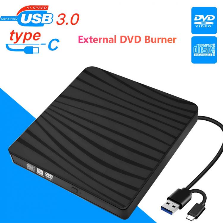 all in one place ציוד היקפי Portable USB 3.0 Slim External DVD RW CD Writer Drive Burner Drive-free Disk Reader Player Optical Drives for Laptop PC Tablet
