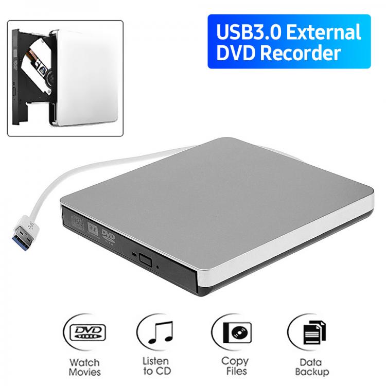 all in one place ציוד היקפי USB 3.0 Ultra-thin External Optical Drive CD-RW DVD-RW Writer Drive CD/DVD Player Portable DVD Recorder for Windows/Mac OS