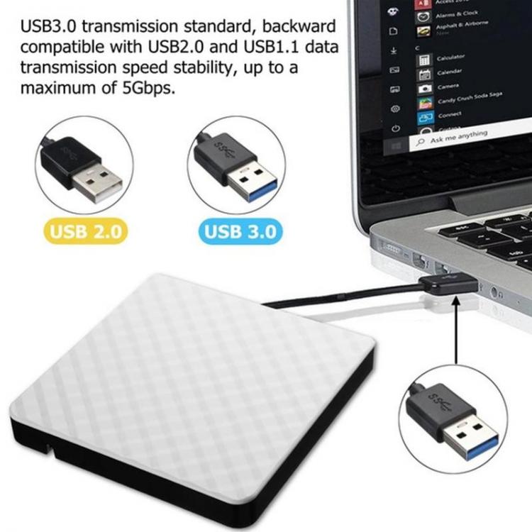 all in one place ציוד היקפי USB 3.0 External DVD Burner Writer Recorder DVD RW Optical Drive CD/DVD ROM Player OS Windows XP/7/8/10 ABS Plastic Material