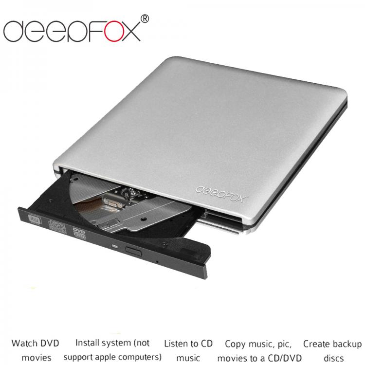 all in one place ציוד היקפי Deepfox Optical Drive DVD ROM CD RW USB 3.0 CD/DVD Player Reader Writer Portatil For Laptop Computer Windows7/8