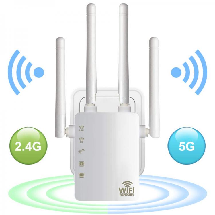 all in one place ציוד היקפי WiFi Range Extender 300/ 1200Mbps Dual Band 2.4/5GHz Wi-Fi Internet Signal Booster Wireless Repeater for Router Easy Setup WPS