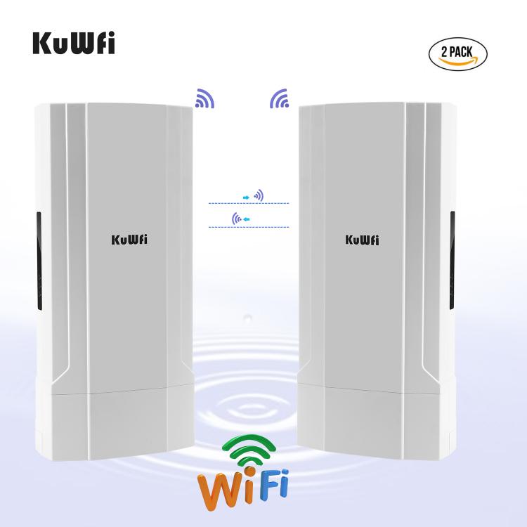 all in one place ציוד היקפי KuWFi 2Pack Outdoor 5KM Point to Point Wireless Bridge High Power Wireless Access Point 1200Mbps 2.4&5.8G Extender WiFi Repeat