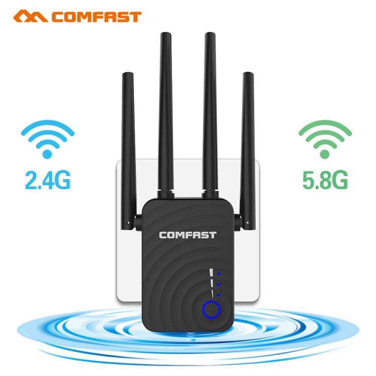 all in one place ציוד היקפי Comfast CF-WR754AC 1200Mbps Wireless Wifi Extender Repeater/Router/AP Dual Band 2.4&5.8Ghz 4 Antenna Long Range Signal Amplifi