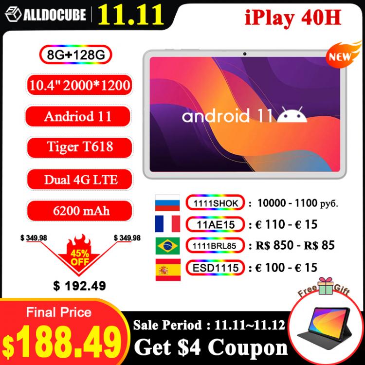 all in one place טאבלטים 【2021 New White】ALLDOCUBE iPlay 40H 10.4'' Tablet PC Android 11 2K 2000x1200 8GB RAM 128GB ROM UNISOC T618 Octa Core