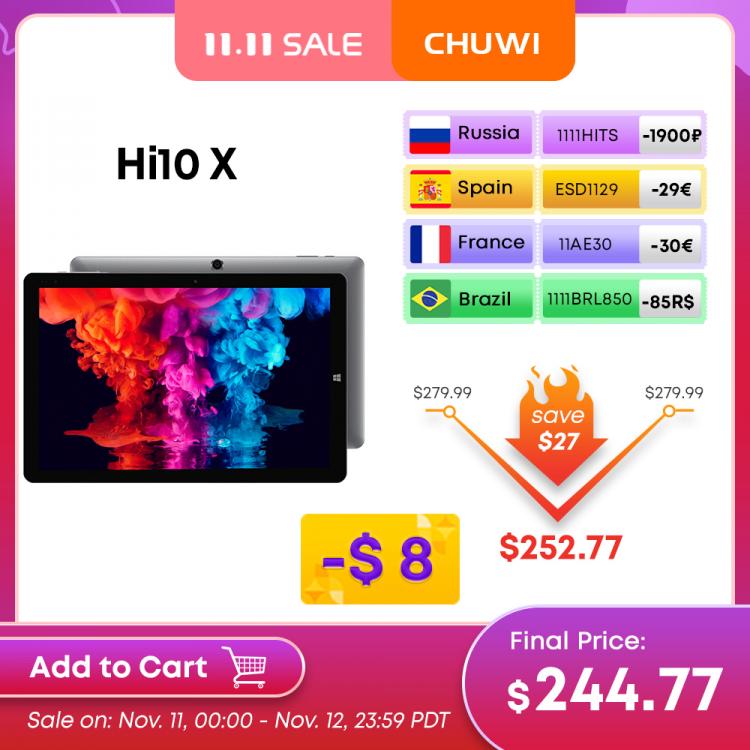 all in one place טאבלטים CHUWI Hi10 X 10.1 Inch IPS Screen Tablet 1920*1200 Intel N4120 Quad Core 6GB RAM 128GB ROM Tablets PC Windows 10 Bluetooth 5.1