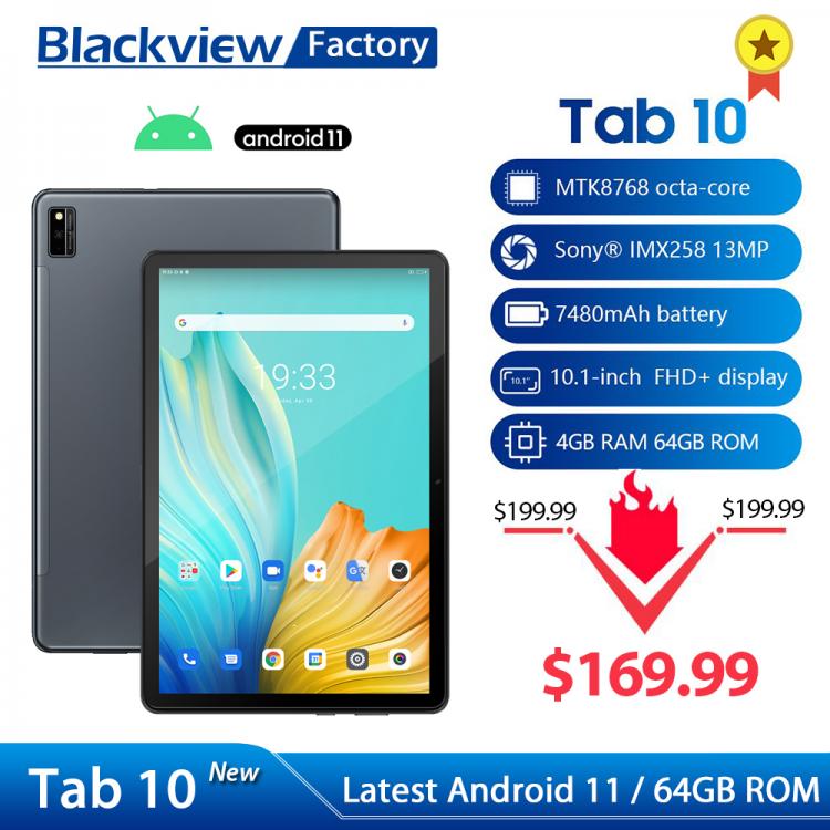 all in one place טאבלטים Blackview Tab 10 Tablet 10.1 Inch 1920x1200 MTK8768 Octa Core 4GB 64GB 4G Network 7480mAh Tablets PC Android 11
