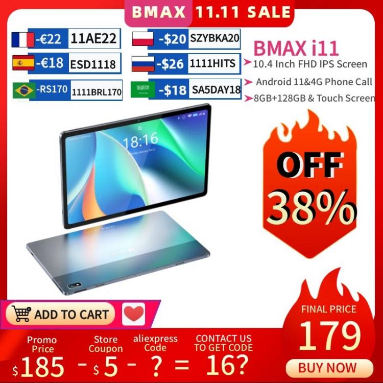 all in one place טאבלטים BMAX i11 10.4 inch Android 11 Phone Call Tablet 2000x1200 T618 Octa Core 8GB RAM 128GB ROM 4G Network Tablets PC Dual Wifi GPS
