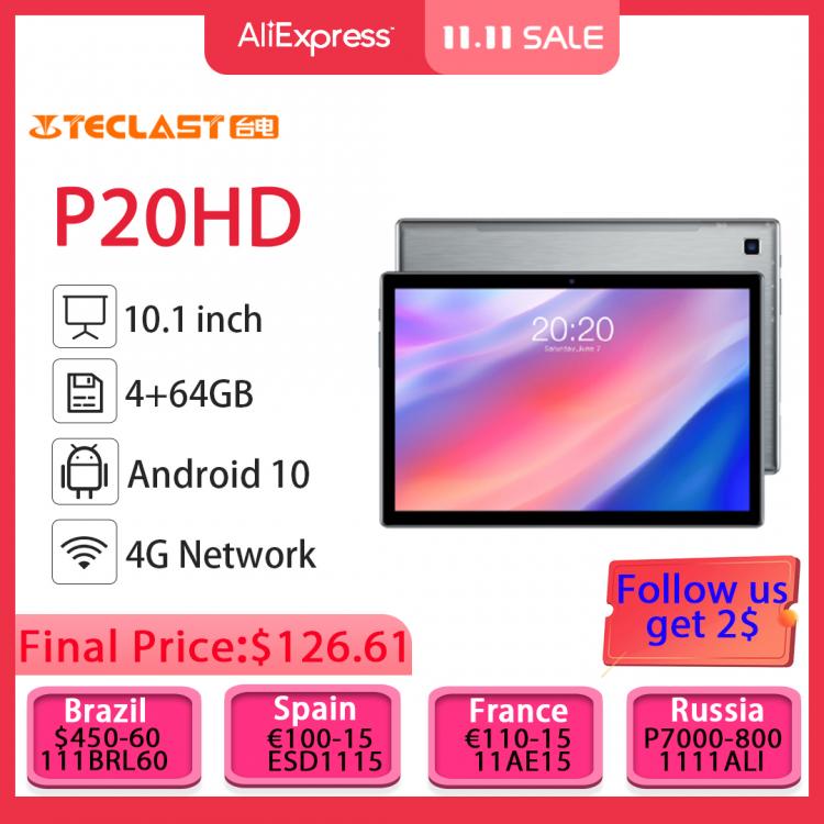 all in one place טאבלטים Teclast P20HD Android 10 Tablets 4G Network Phone Call 10.1 inch IPS 1920×1200 4GB RAM 64GB ROM SC9863A Octa Core Tablet pc