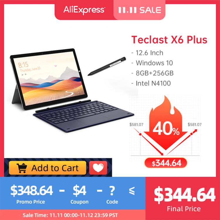 all in one place טאבלטים Teclast X6 Plus 2 In 1 Tablet PC 12.6" IPS 2880x1920 Windows 10 Intel Gemini Lake N4100 8GB RAM 256GB SSD Dual Wi-Fi Type-C