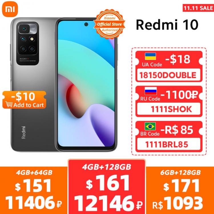 all in one place טלפונים סלולרים [World Premiere] Xiaomi Redmi 10 New Smartphone Global Version 50MP AI quad camera 90Hz FHD Display MediaTek Helio G88 Octa Core