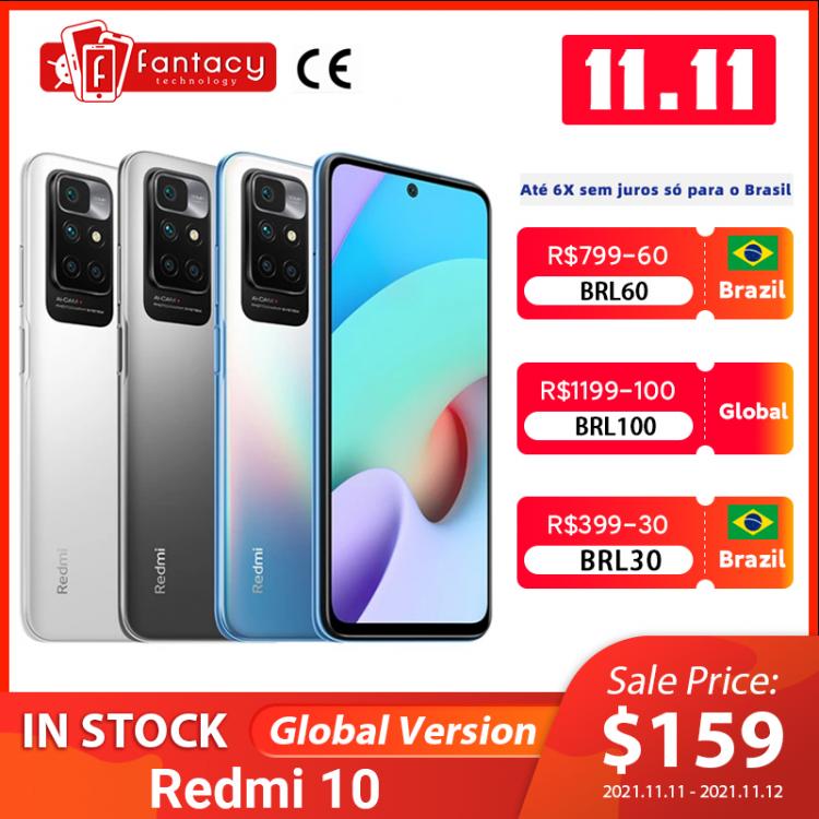 all in one place טלפונים סלולרים Xiaomi Redmi 10 New Smartphone Global Version 50MP AI Quad Camera 90Hz FHD Display MediaTek Helio G88 Octa Core