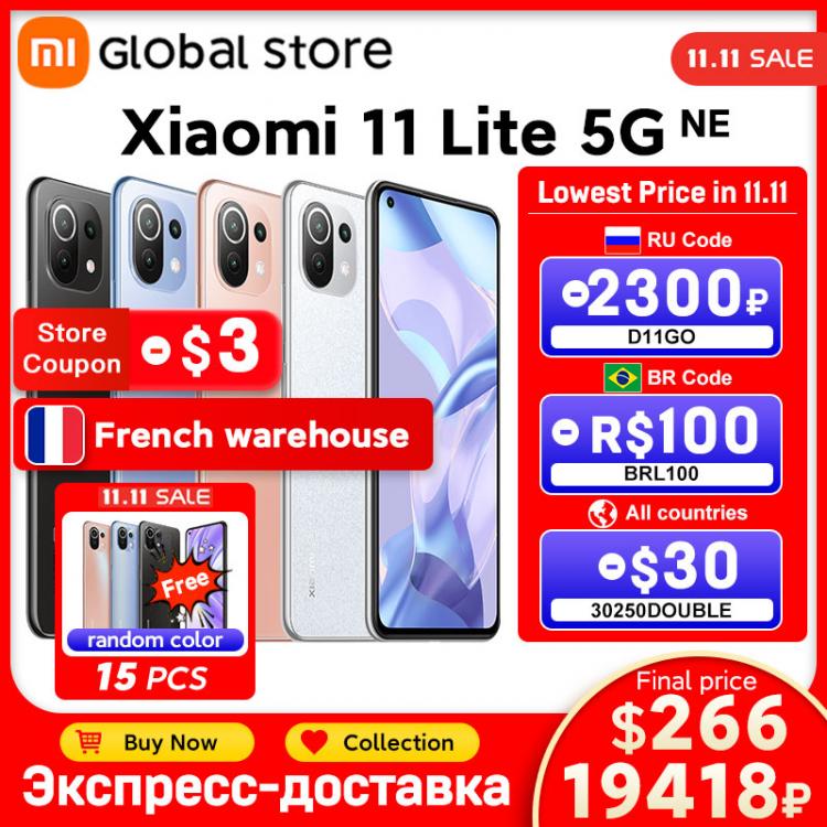 all in one place טלפונים סלולרים Global Version Xiaomi 11 Lite 5G NE Smartphone 128GB /256GB Snapdragon 778G Octa Core 64MP Camera 90Hz Display Mi 11 Lite 5G NE