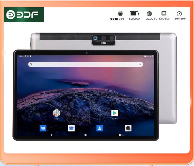 all in one place טאבלטים Tablet 10.1 inch Android Tablets Octa Core Processor Ultra-Fast 4G/64GB ROM 4G LTE Dual SIM Type-C Charging Bluetooth GPS Gray
