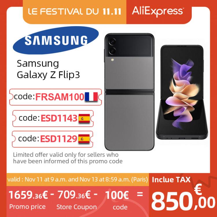 all in one place טלפונים סלולרים Original Samsung Galaxy Z Flip3 5G Smartphone SM-F7110 Snapdragon 888 8GB RAM 256GB ROM 6.7'' 120Hz adaptive refresh rat