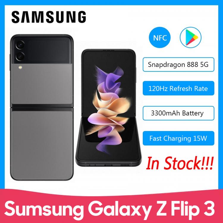 all in one place טלפונים סלולרים Global Samsung Galaxy Z Flip3 5G Smartphone SM-F7110 Snapdragon 888 8GB RAM 256GB ROM 6.7'' 120Hz adaptive refresh rate 