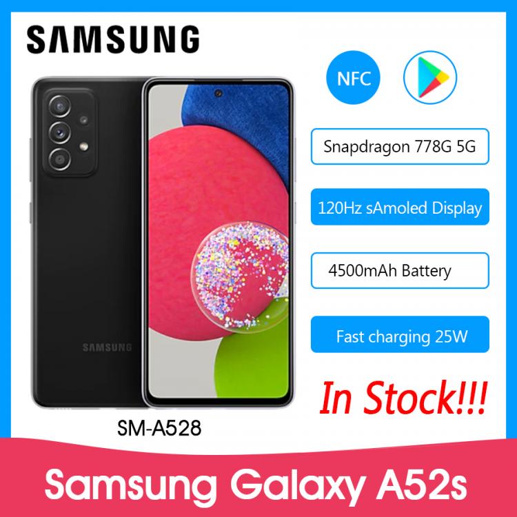 all in one place טלפונים סלולרים Samsung Galaxy A52s SM-A528 5G Smartphone SDM 778G Processor 120Hz FHD+ sAmoled Display 12 Band Support 4500mAh Battery Phone