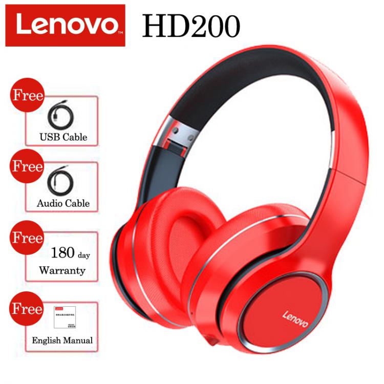 all in one place אביזרים Lenovo HD200 Bluetooth Headphone Over-Ear Foldable Computer Wireless Earphone Noise Cancellation Mic HIFI Stereo Game Headset