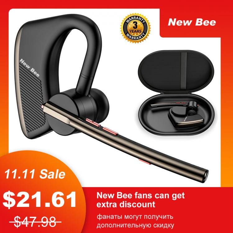 all in one place אביזרים New Bee M50 Earphones Bluetooth 5.2 Headset Wireless Headphones with Dual Mic Earpiece CVC8.0 Noise Cancelling Hands-free