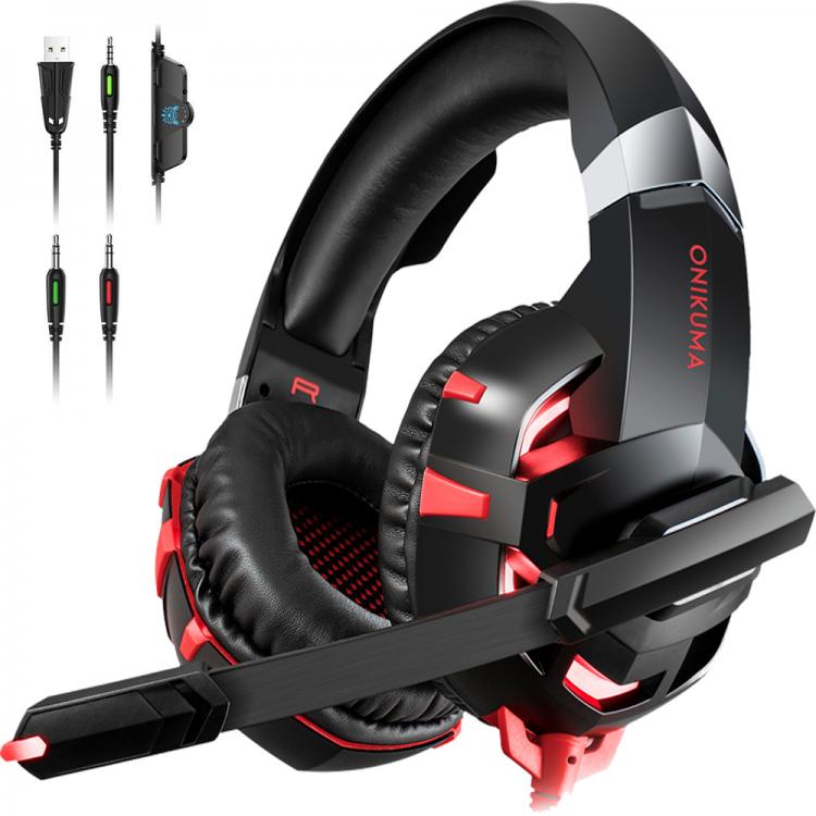 all in one place אביזרים Onikuma K2A Gaming Headphones Wired Stereo PS4 Gaming Headset Casque Gamer Headset With Mic For PC Xbox One /Laptop LED Lights