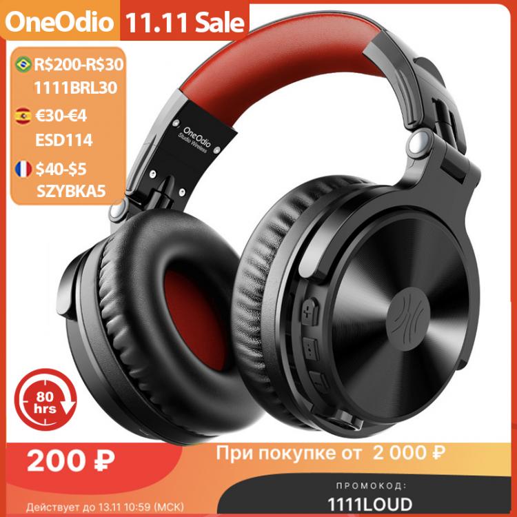 all in one place אביזרים Oneodio 80h Wireless Bluetooth 5.0 Headset Wired Gaming Headphones With Microphone For PC PS4 Call Center Office Skype Headphone