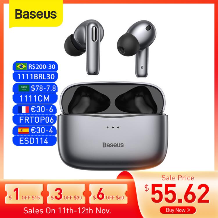 all in one place אביזרים Baseus S2 ANC Earphone Active Noise Cancelling Bluetooth 5.0  TWS  Earphone Earbud Hi-Fi Audio Gaming Headphone Touch Control