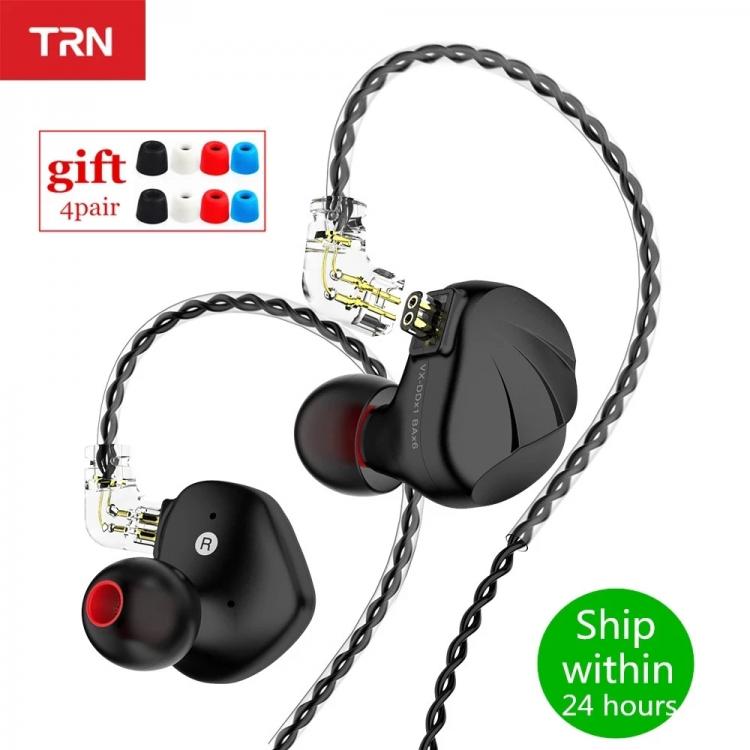 all in one place אביזרים TRN VX 1DD 6BA Metal Headset Hybrid Units In Ear Earphones Monitor HIFI Earbuds Noise Cancelling Earphones TRN V90S ZAS ZAX ZSX