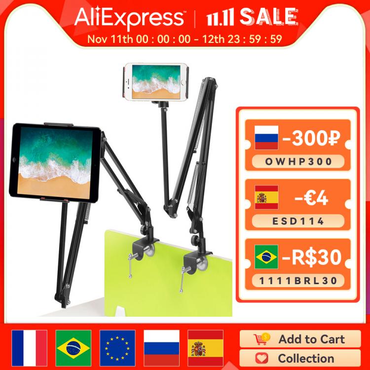 all in one place טאבלטים Flexible Long Arm Mobile phone tablet stand holder For iPad Mini Air iPhone Xiaomi Huawei Lazy Bed Desktop Clip Metal Bracket