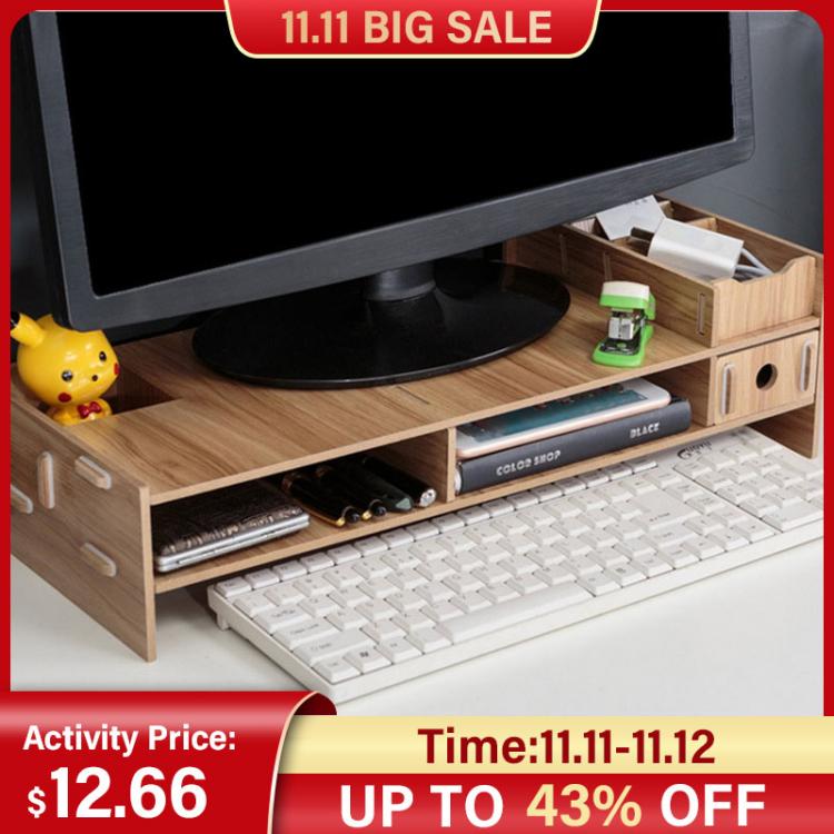 all in one place טאבלטים Desk-Holder Shelf Laptop-Stand Wood Desktop Monitor Stand Computer Screen Riser Shelf Plinth Strong Laptop Stand Desk Holder