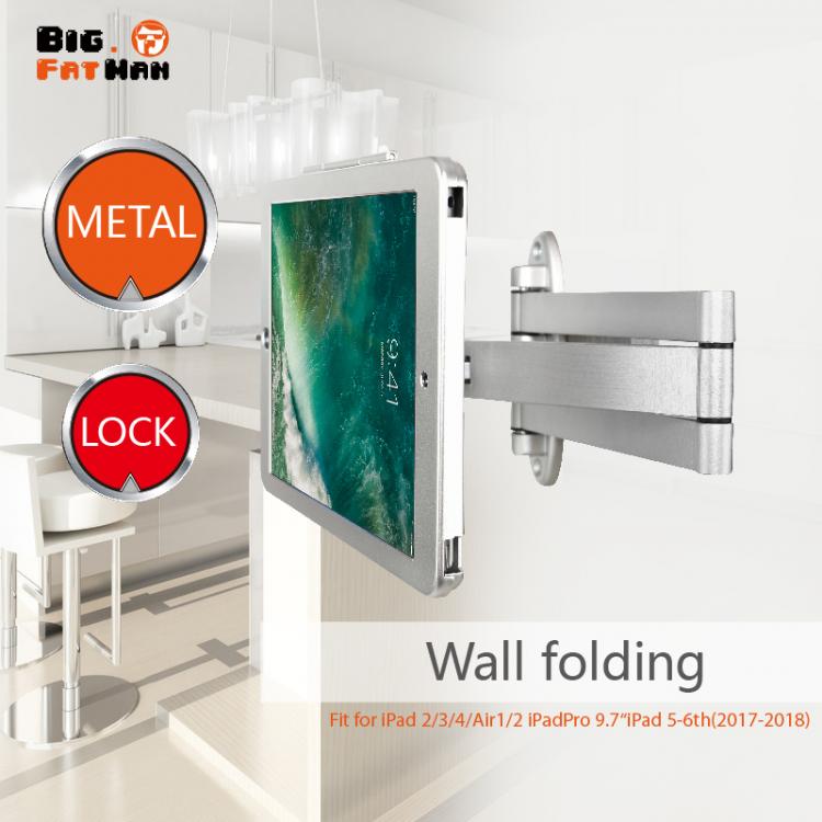 all in one place טאבלטים Stand for iPad Air 9.7  10.2 10.5 Secure Wall Mount Display folding retractable holder brace frame housing Anti-Theft lock metal