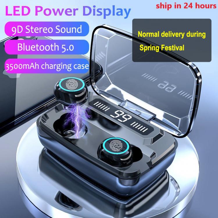 all in one place אביזרים HKNA 3500mAh Wireless Earphones Bluetooth-Compatible TWS Wireless Headphones LED Display With Power Bank Headset With Microphone