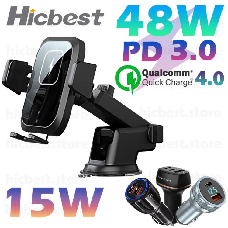 all in one place אביזרים 15W Wireless Car Charger Phone Holder for iPhone Wireless Charging Car Induction Charger Mount for iPhone 12 SE 11 8 Samsung S20