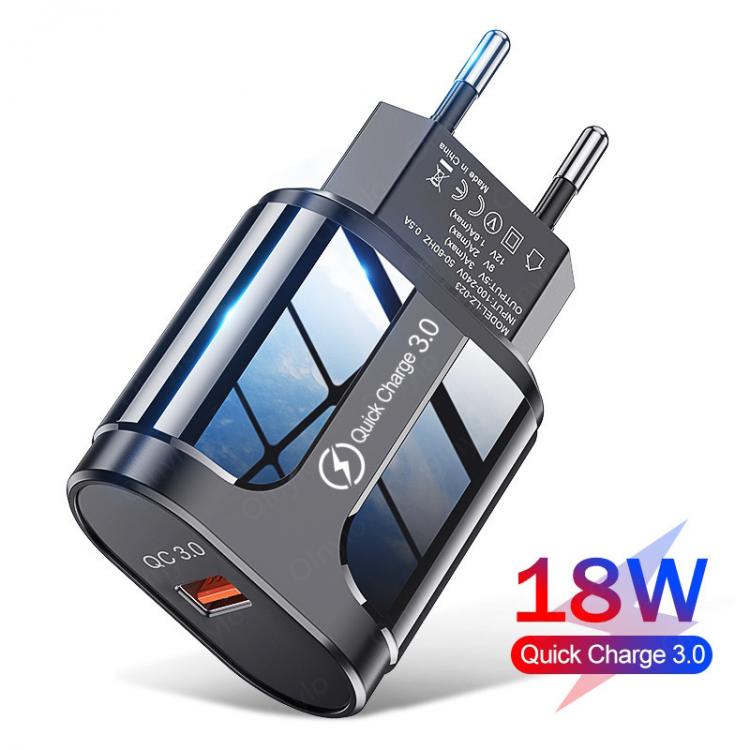 all in one place אביזרים 18W USB Charger 3A Fast Charging 18W Mobile Phone Adapter for iPhone12 Pro Max EU/US Plug Wall charger for Xiaomi Huawei Samsung