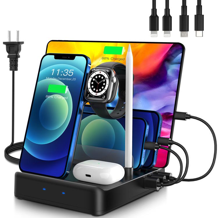 all in one place אביזרים 7 IN 1 Multi USB Charger 78W QC 3.0 Fast Charging QI Wireless Charger For Iphone 11 12 Pro MAX Pencil Xiaomi Airpods Por IWatch