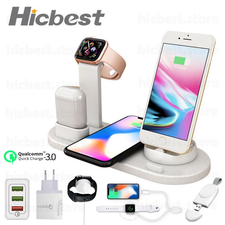 all in one place אביזרים 3 in 1 Wireless Charging Induction Charger Stand for iPhone X XS Max XR 8 Airpods Apple Watch 2 in 1 Docking Dock Station 3in1