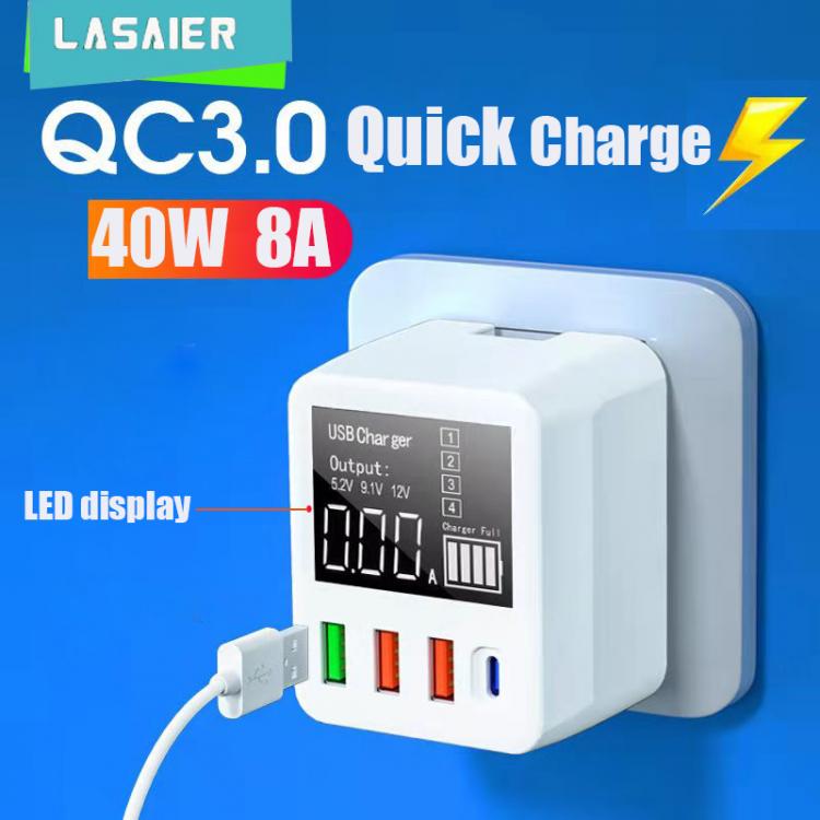 all in one place אביזרים Lasaier 40W Quick Charge QC3.0 USB Charger Wall Travel Mobile Phone Adapter Universal Fast Charger USB Charger EU US UK AU Plug